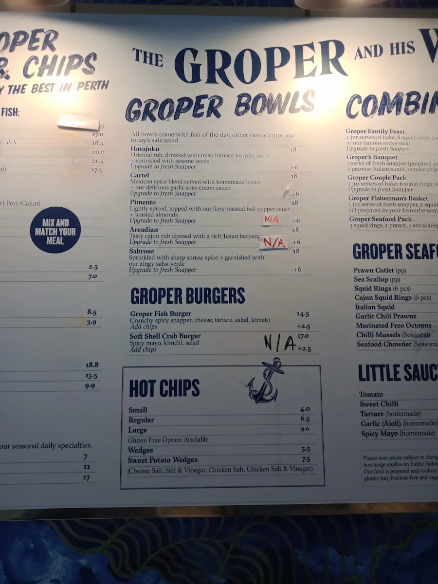 Menu, The Groper & His Wife