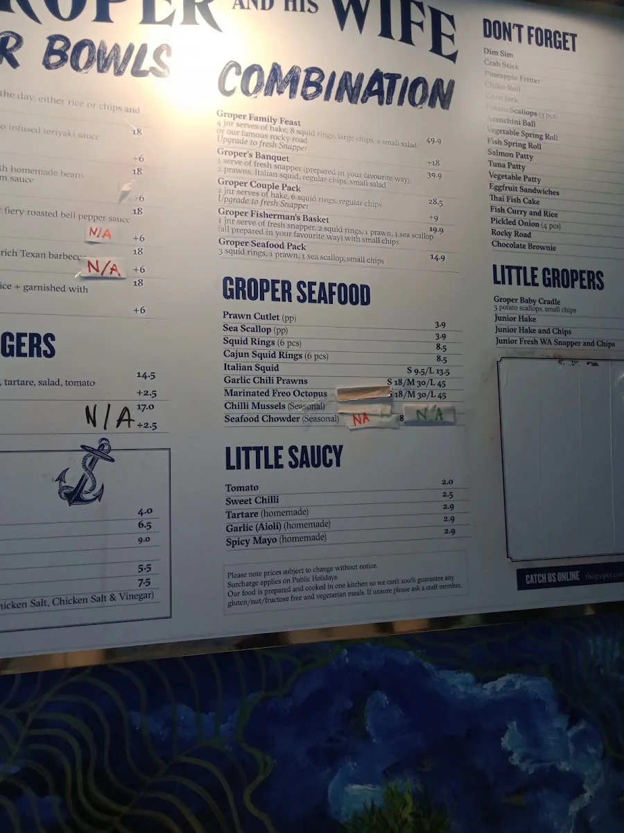 Menu, The Groper & His Wife