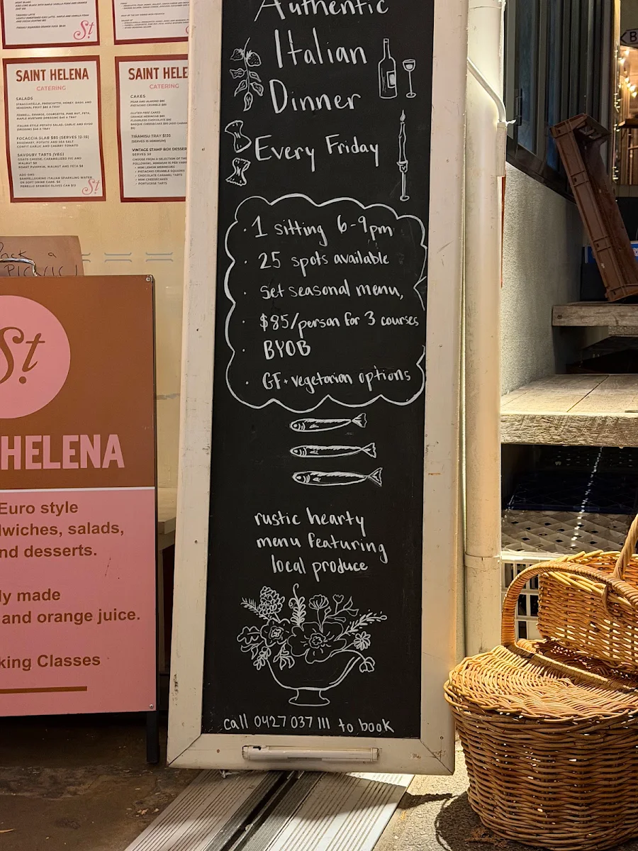 Menu, Saint Helena Culinary