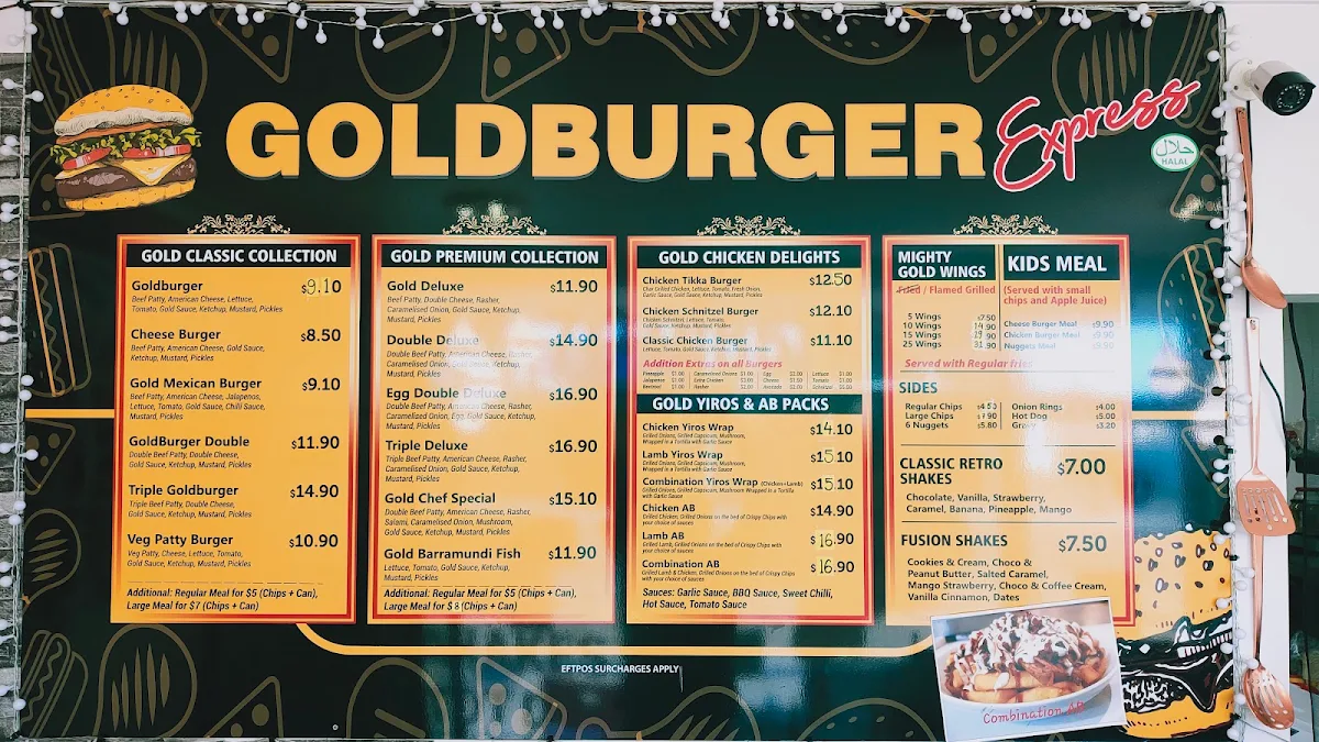 Menu, Goldburger Express (Halal)