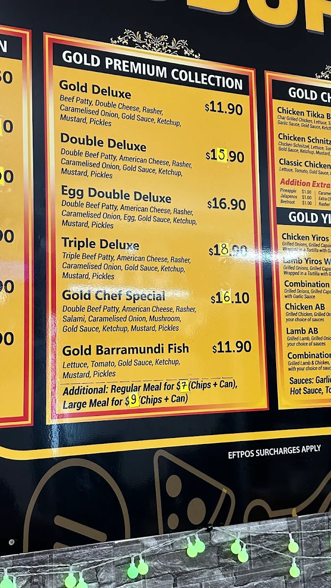 Menu, Goldburger Express (Halal)