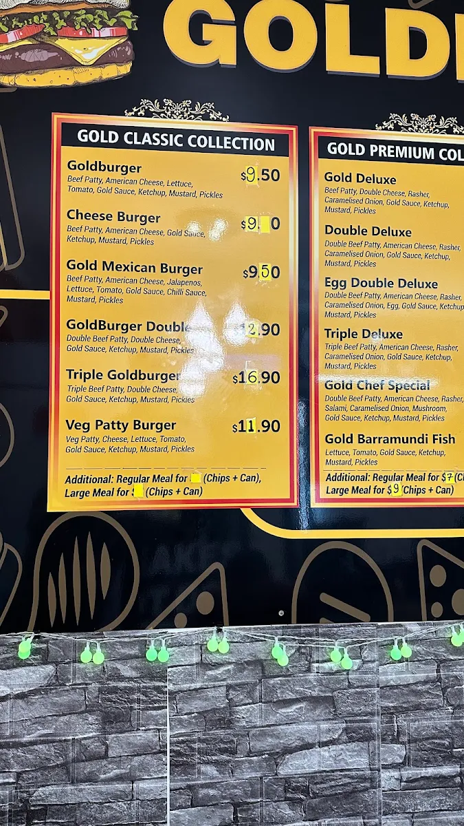 Menu, Goldburger Express (Halal)