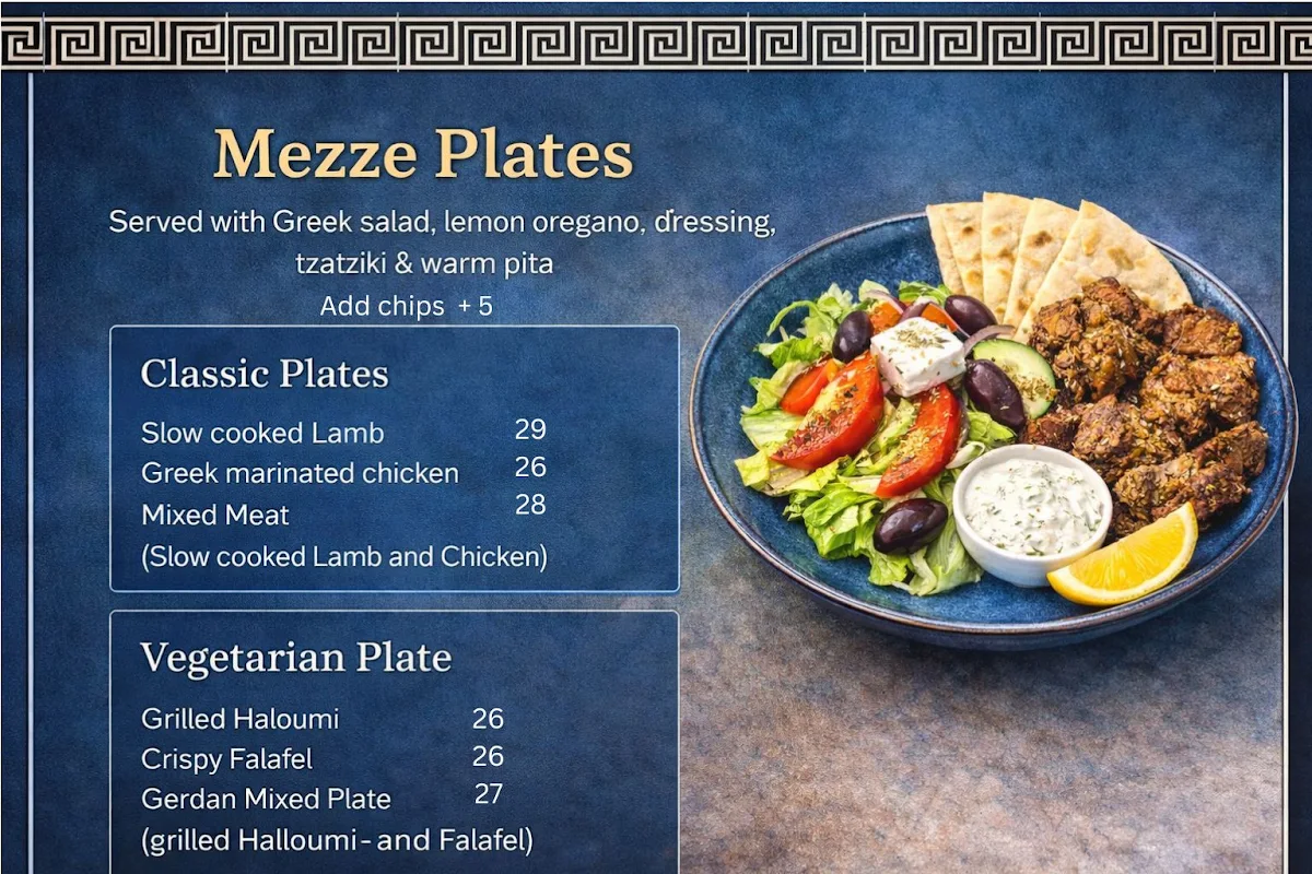 Menu, Mykonos Grill and Yiros Bar