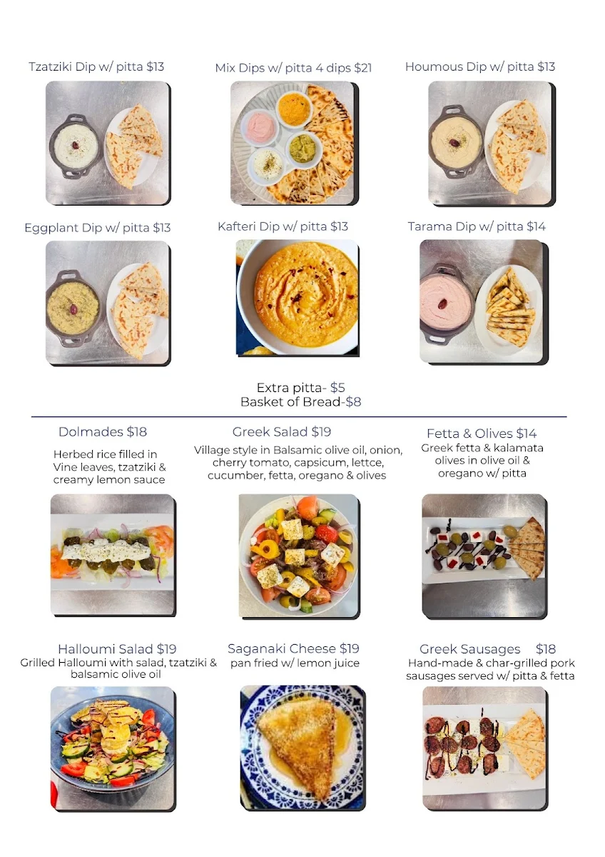 Menu, Mykonos Grill and Yiros Bar