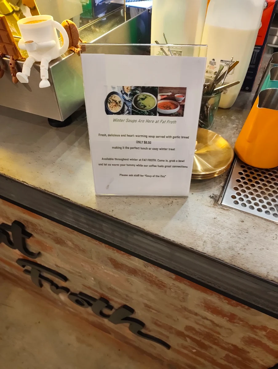 Menu, Fat froth