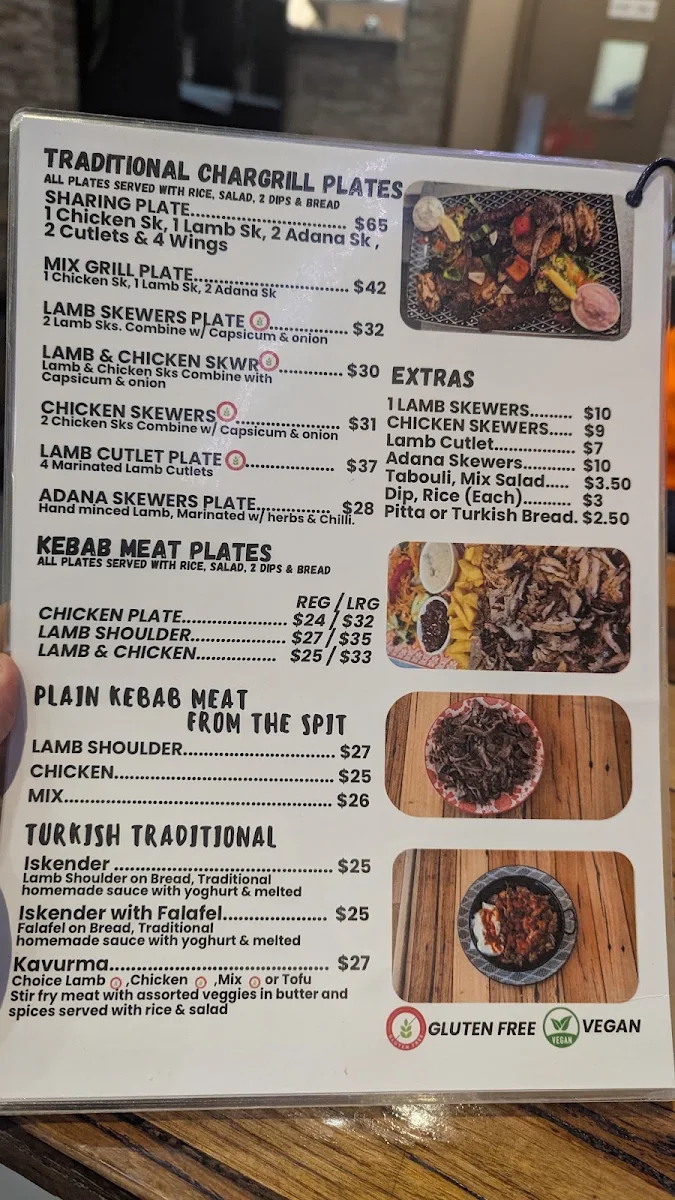 Menu, KebabG Authentic Mediterranean Grill Restaurant