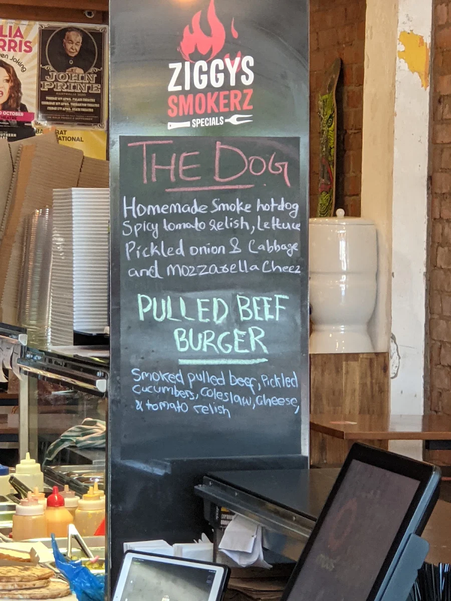 Menu, Ziggy's Eatery