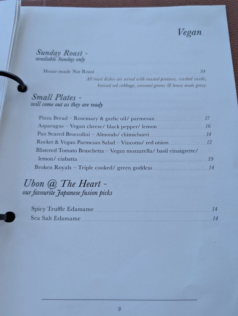 Menu, Hillarys Beach Club