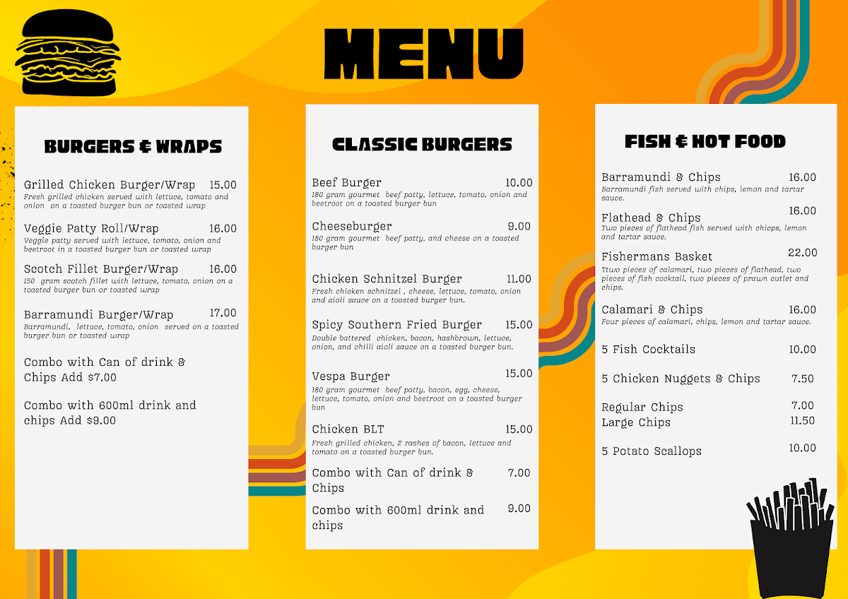 Menu, Ernies In Annangrove