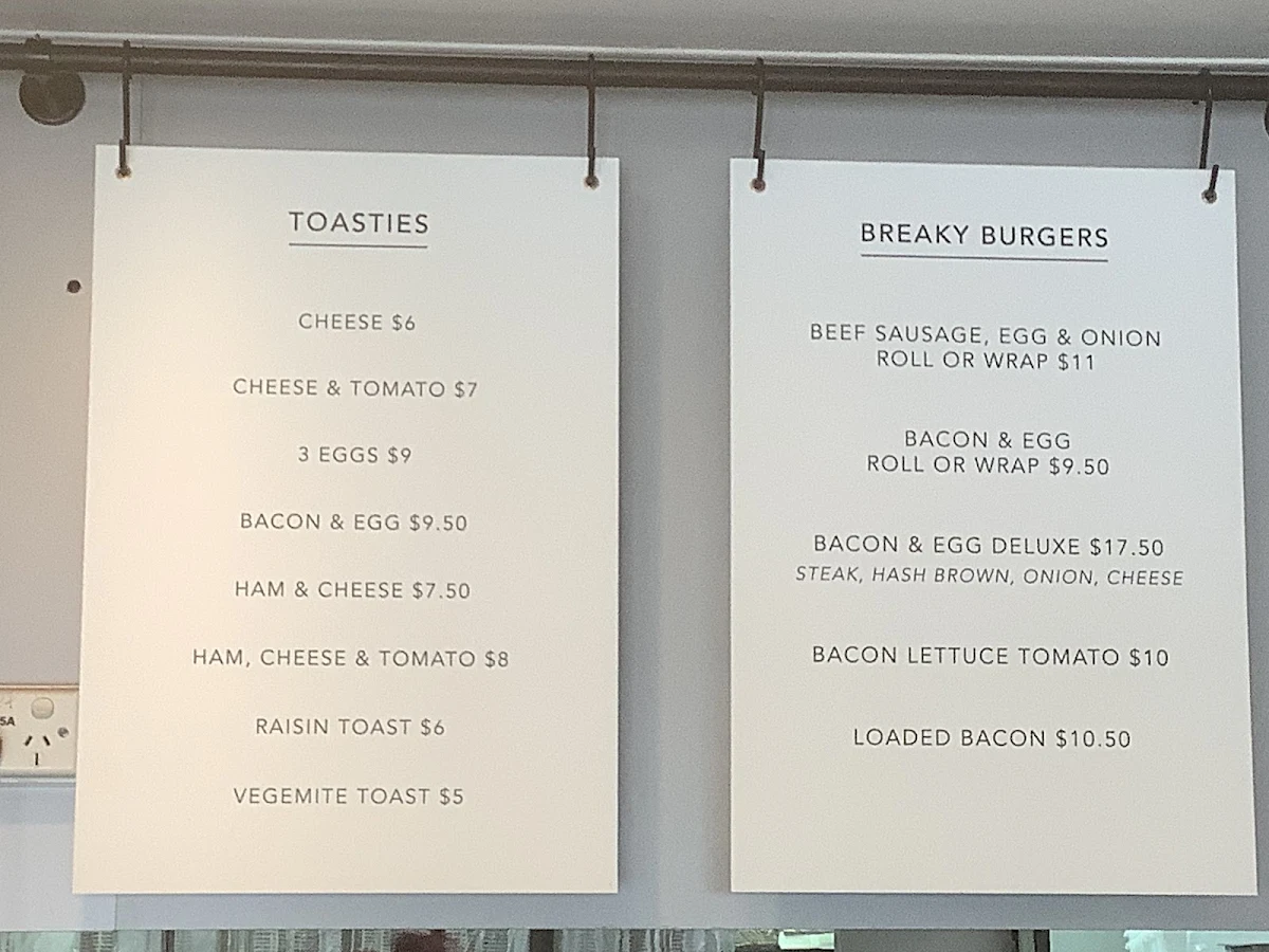 Menu, Ernies In Annangrove