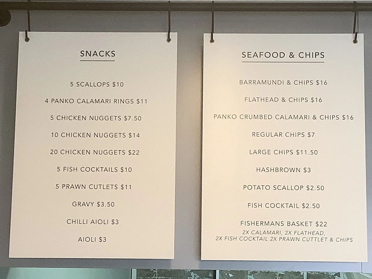 Menu, Ernies In Annangrove