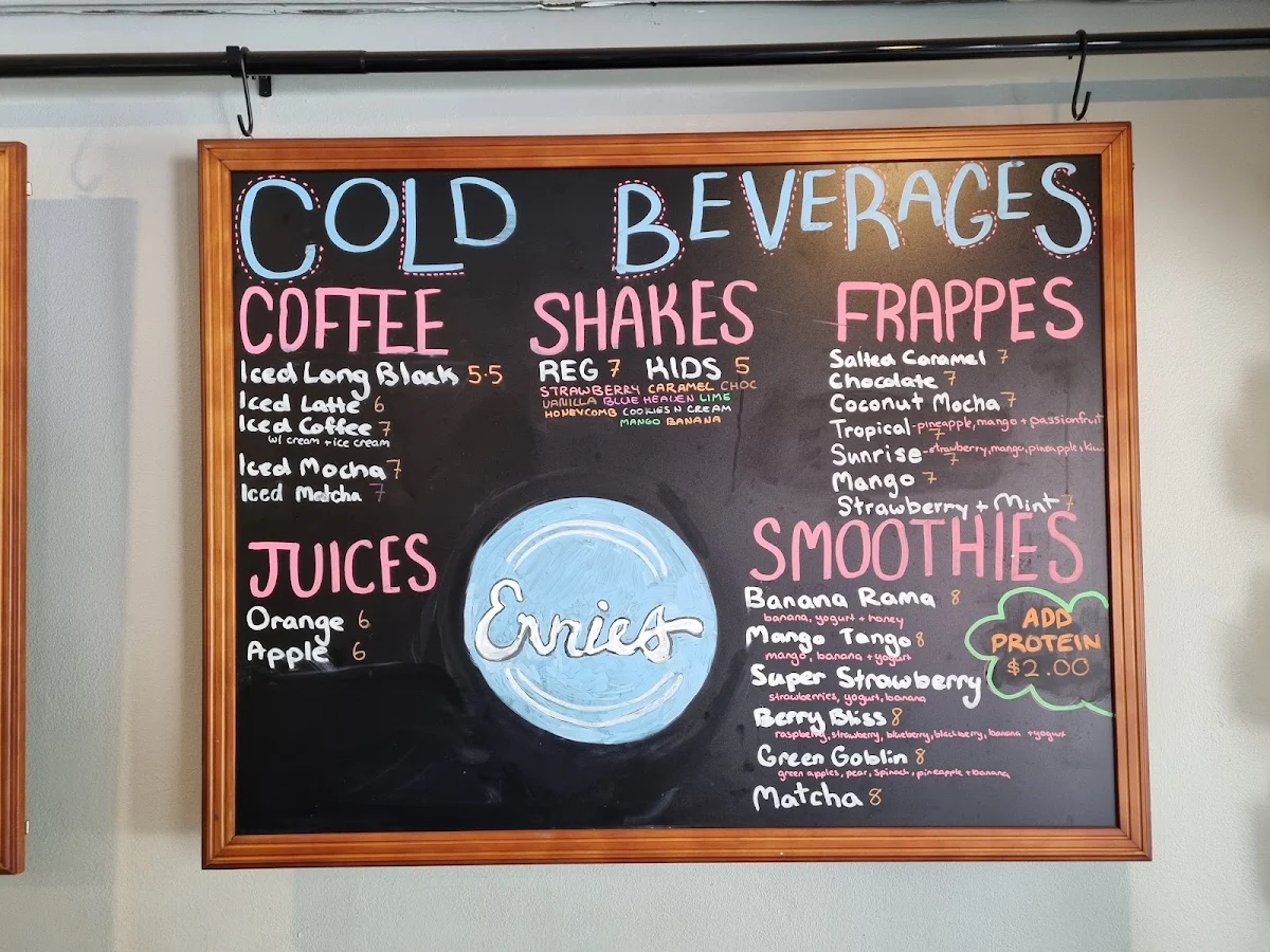 Menu, Ernies In Annangrove