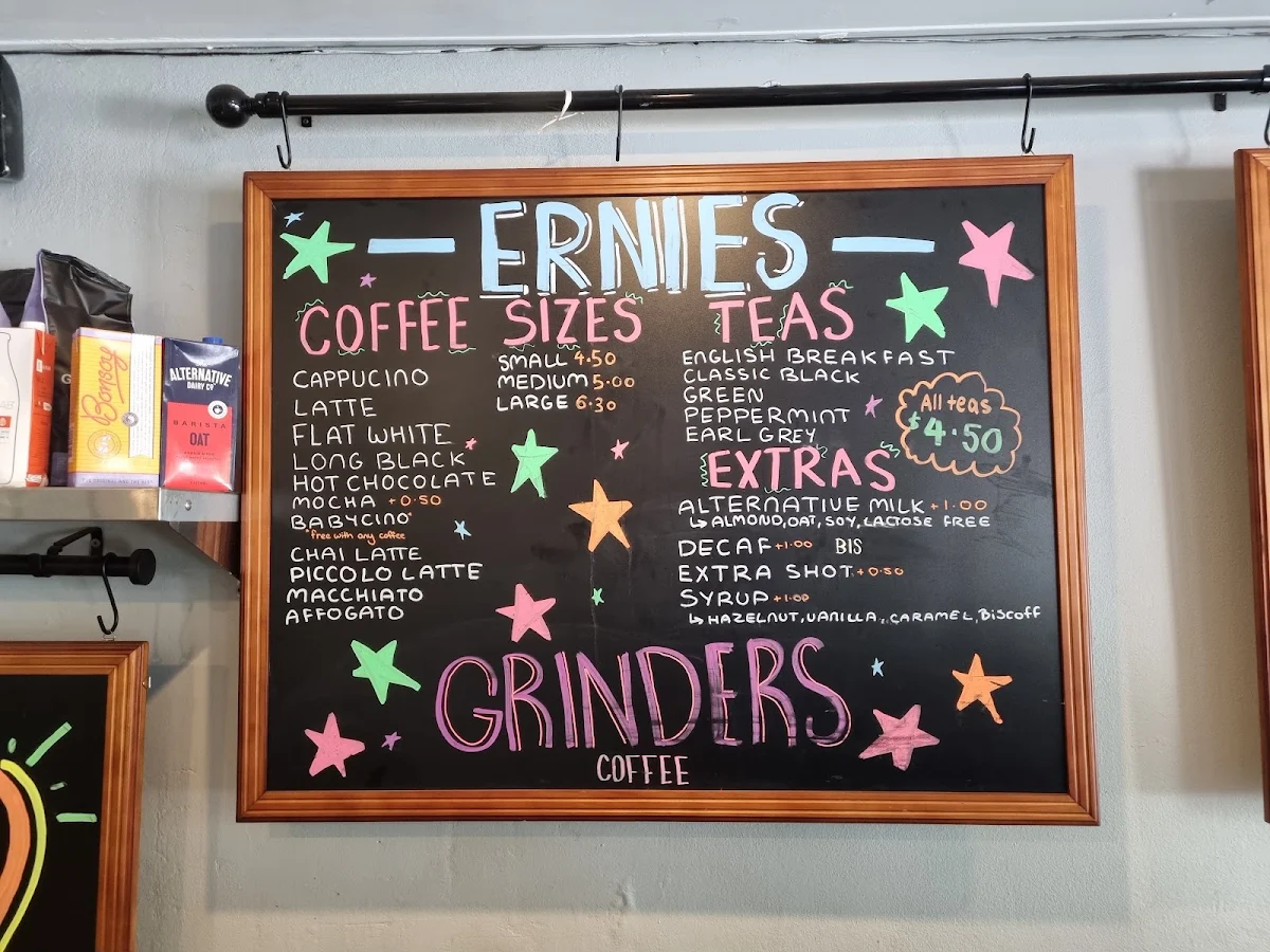 Menu, Ernies In Annangrove