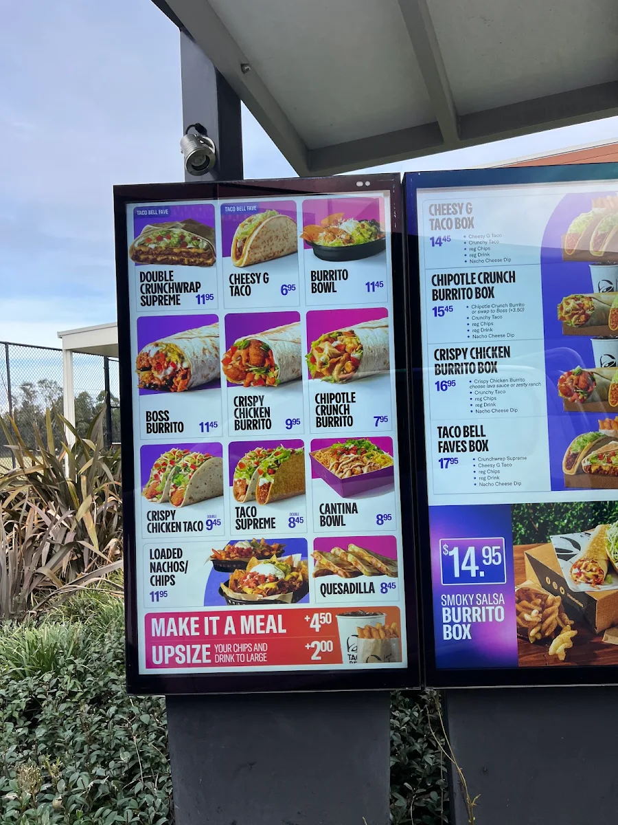 Menu, Taco Bell Blacktown Sports Park
