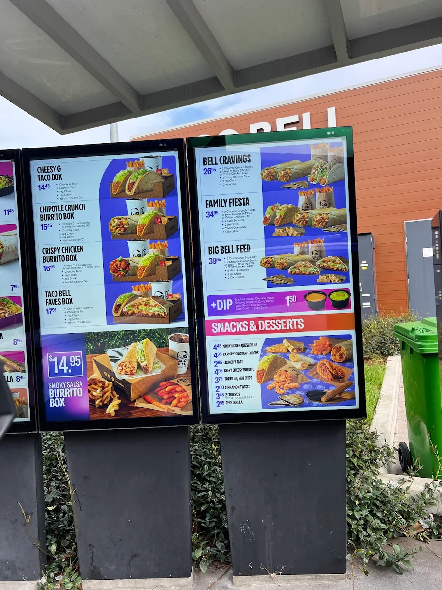Menu, Taco Bell Blacktown Sports Park