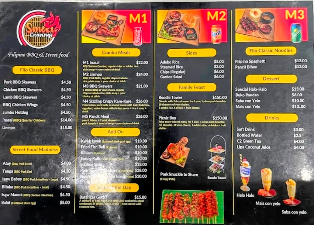 Menu, Smoky Cravings Campsie