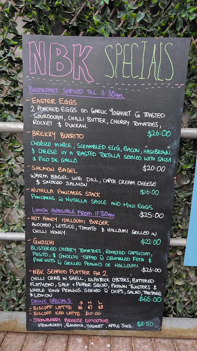 Menu, North Beach Kitchen