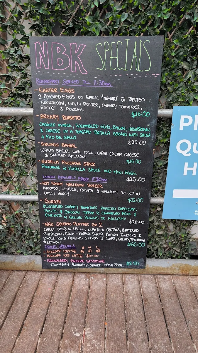 Menu, North Beach Kitchen