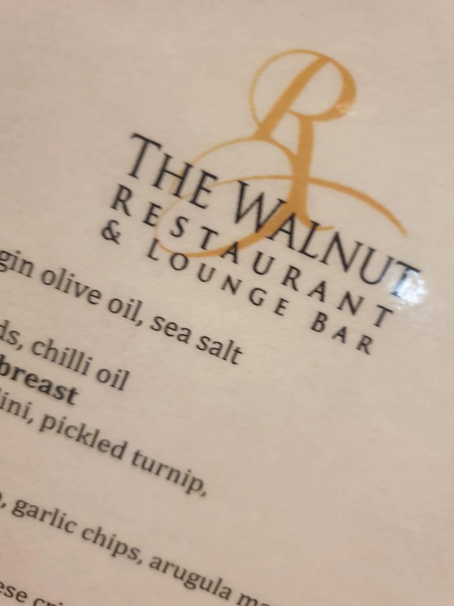 Menu, The Walnut Restaurant & Lounge Bar