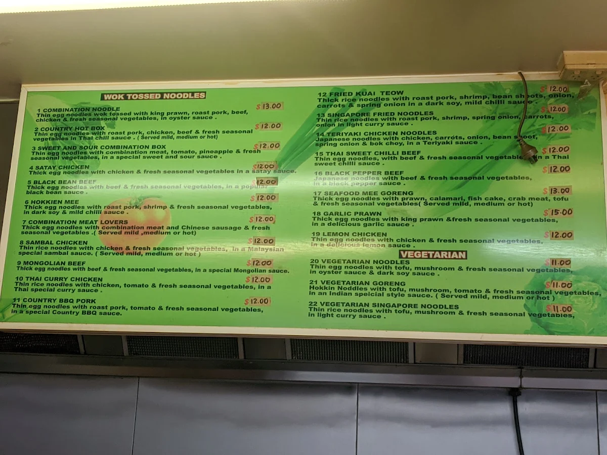 Menu, Country Noodle