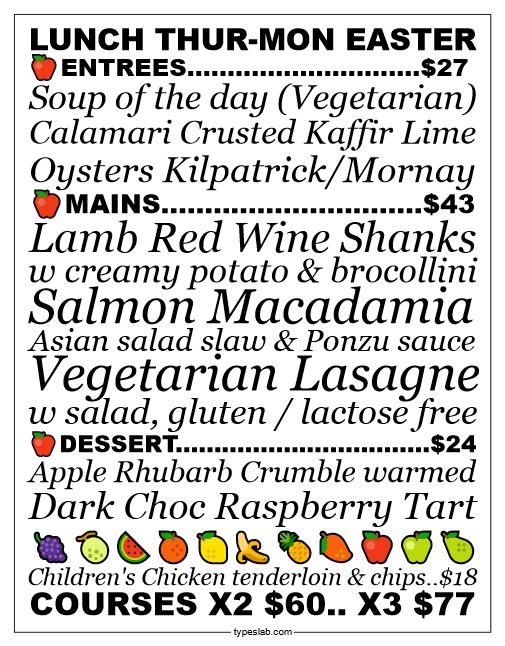 Menu, Heritage Wines of Stanthorpe Haute Restaurant