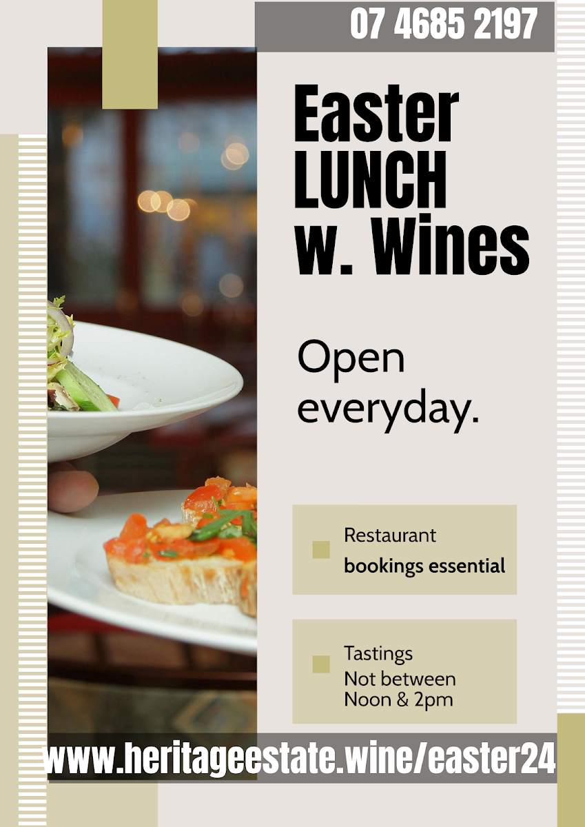 Menu, Heritage Wines of Stanthorpe Haute Restaurant