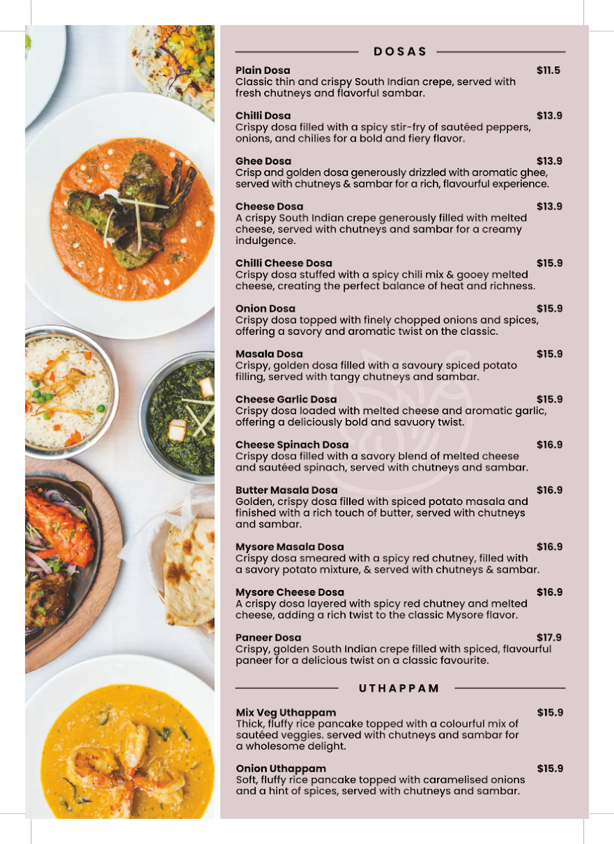 Menu, Dhaba 517- Port Melbourne