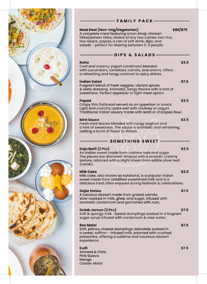 Menu, Dhaba 517- Port Melbourne