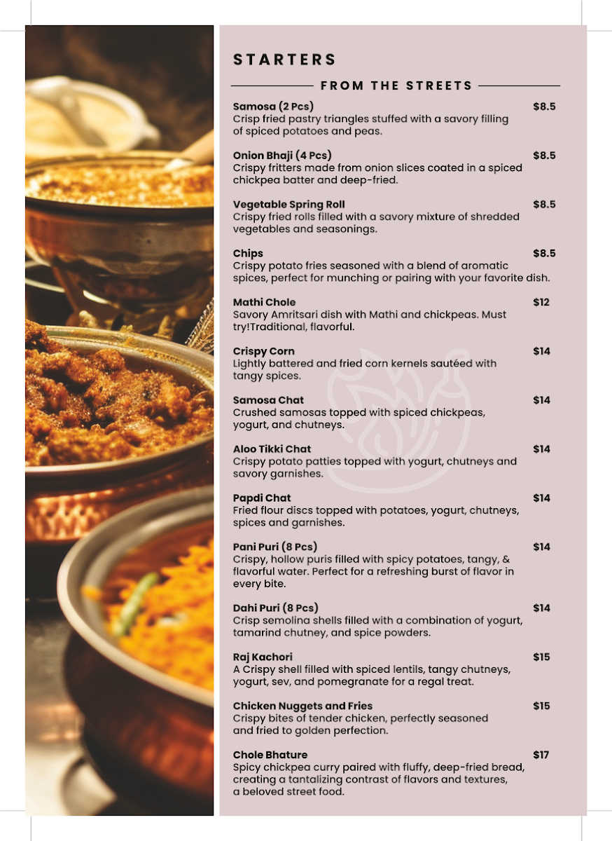 Menu, Dhaba 517- Port Melbourne
