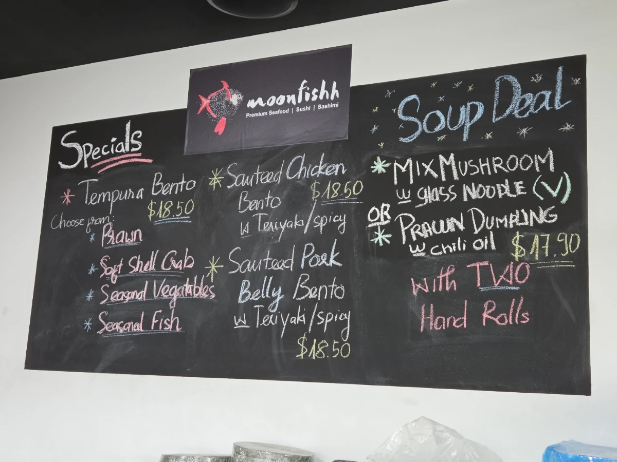 Menu, Moonfishh - Southbank