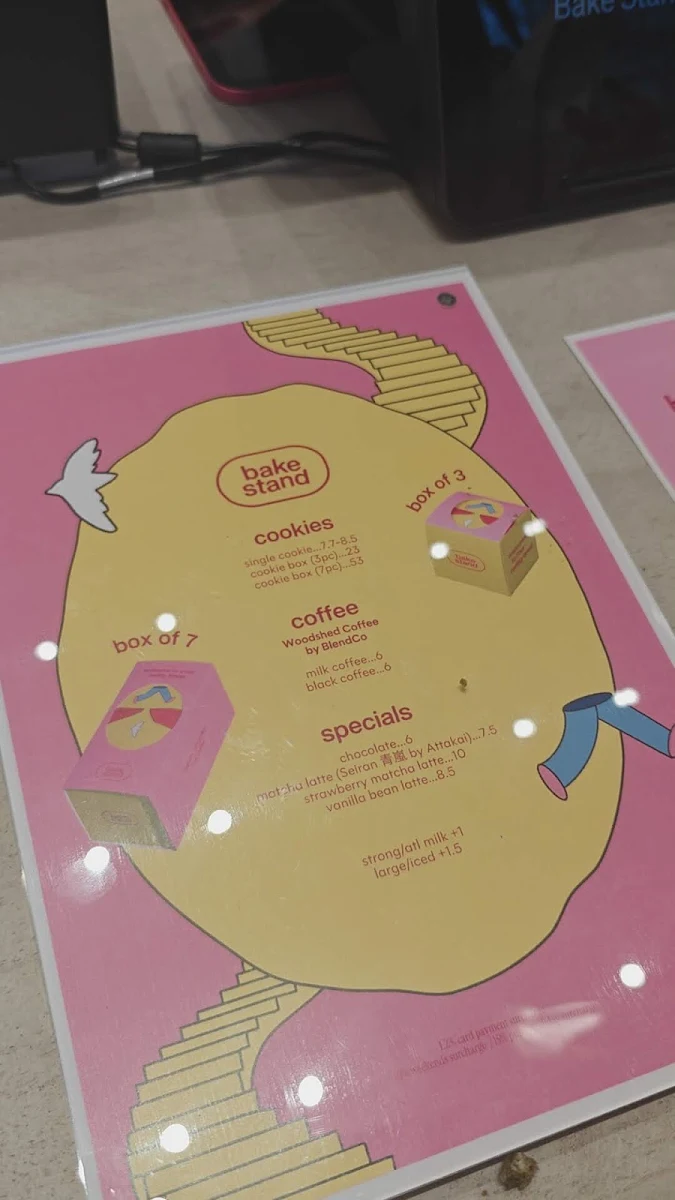 Menu, BakeStand Cookies - Hyde Melbourne Place