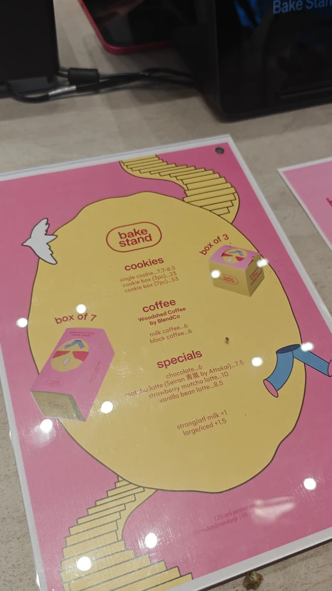 Menu, BakeStand Cookies - Hyde Melbourne Place