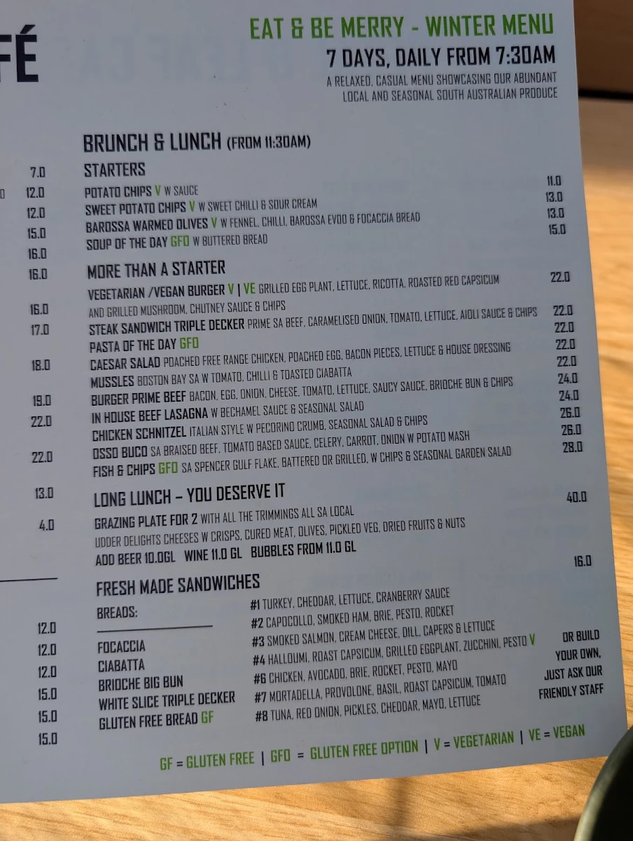 Menu, Petal and Leaf Cafe