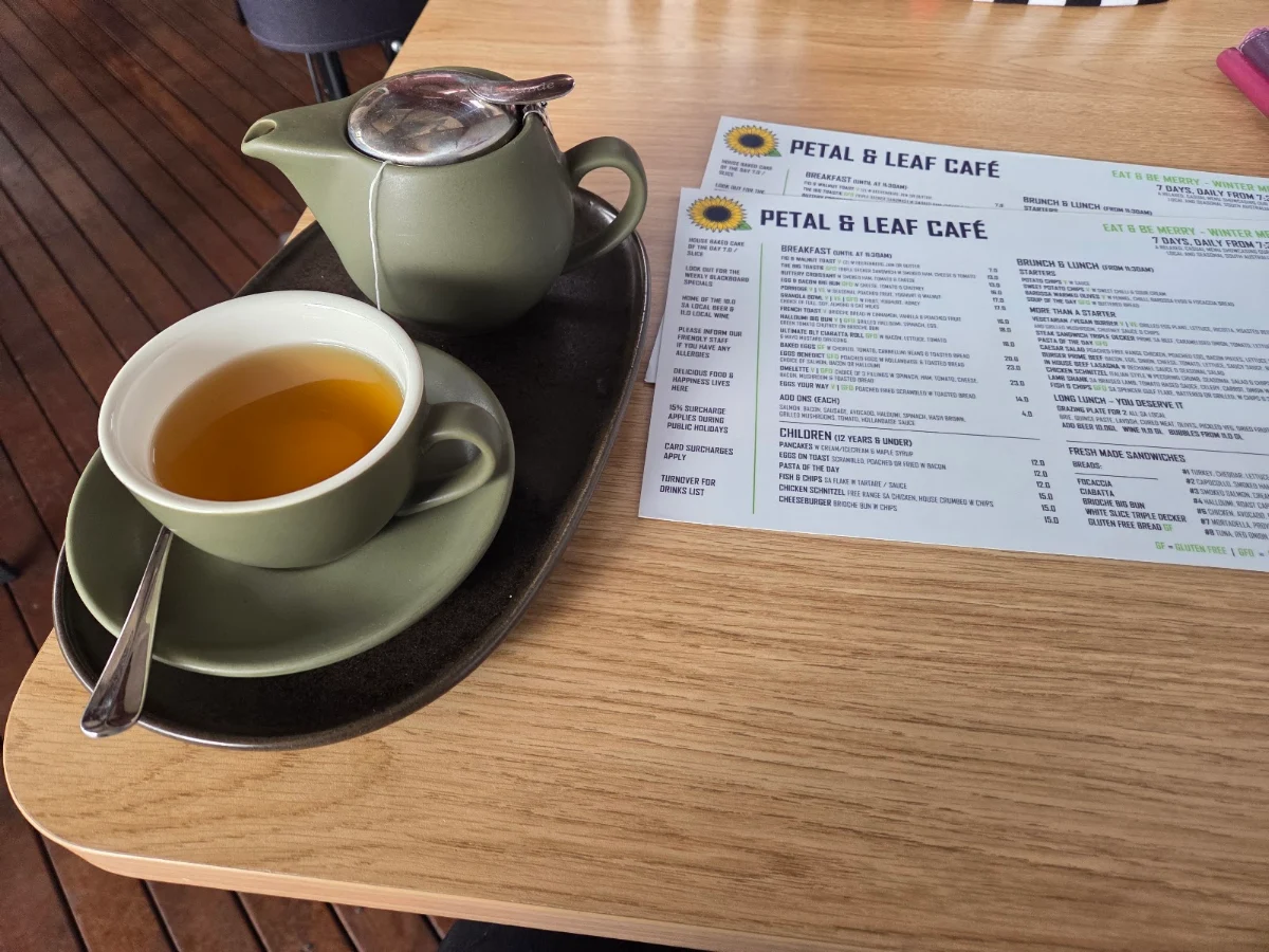 Menu, Petal and Leaf Cafe