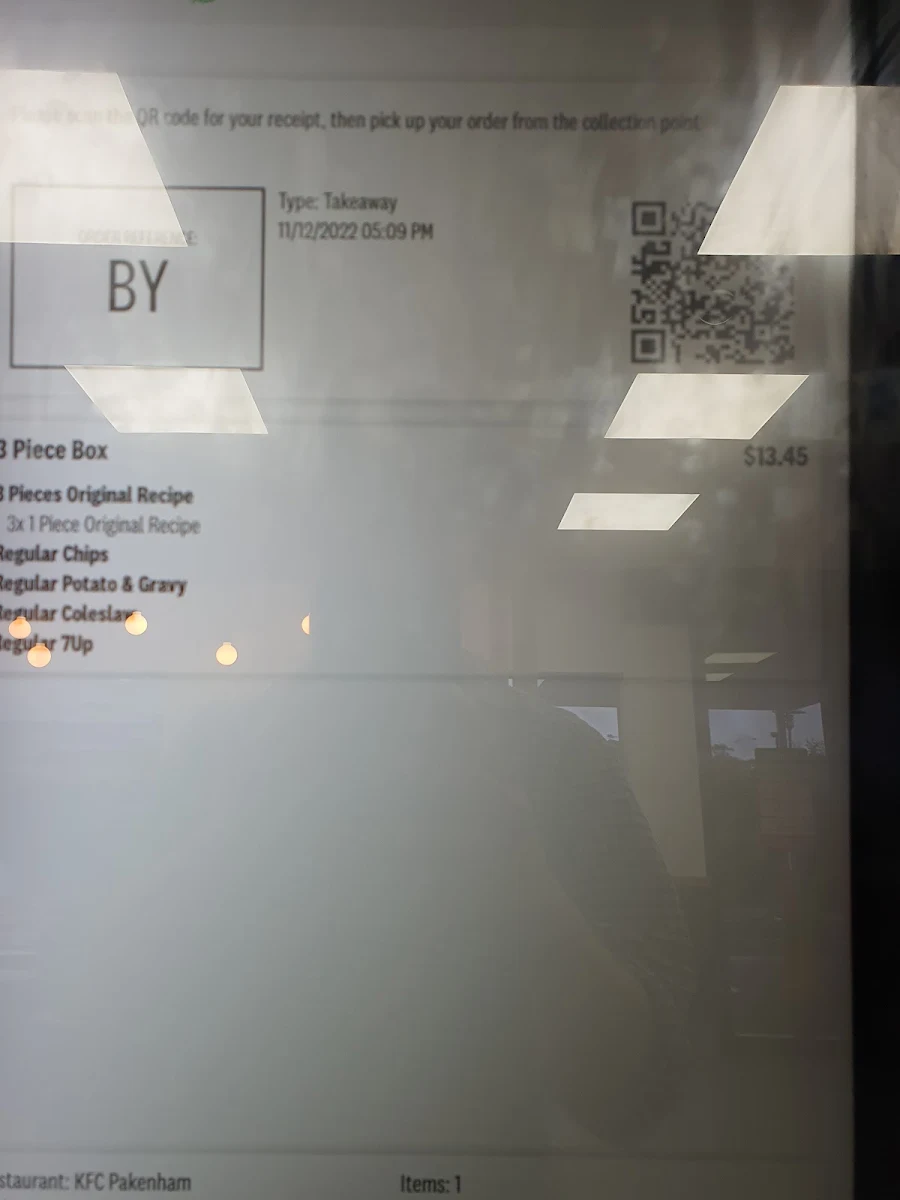 Menu, KFC Pakenham