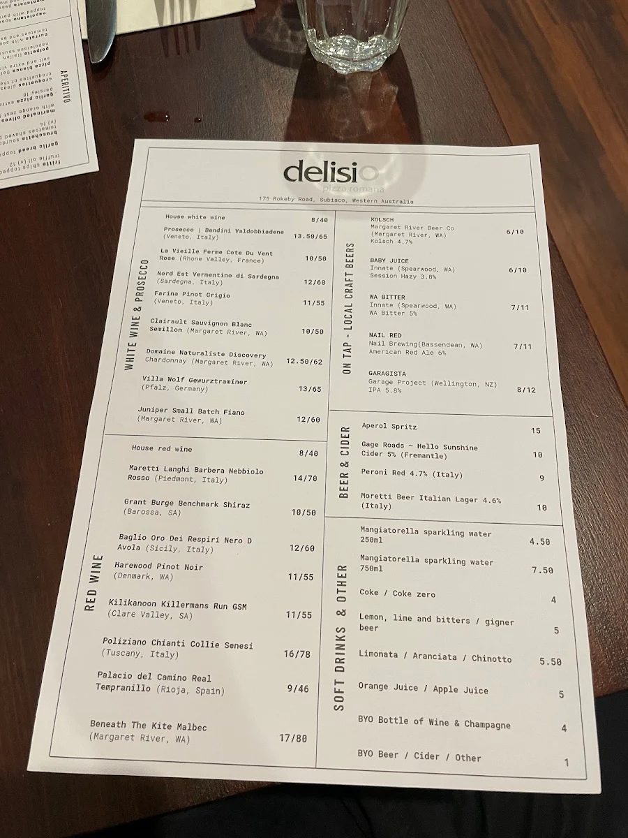 Menu, Delisio