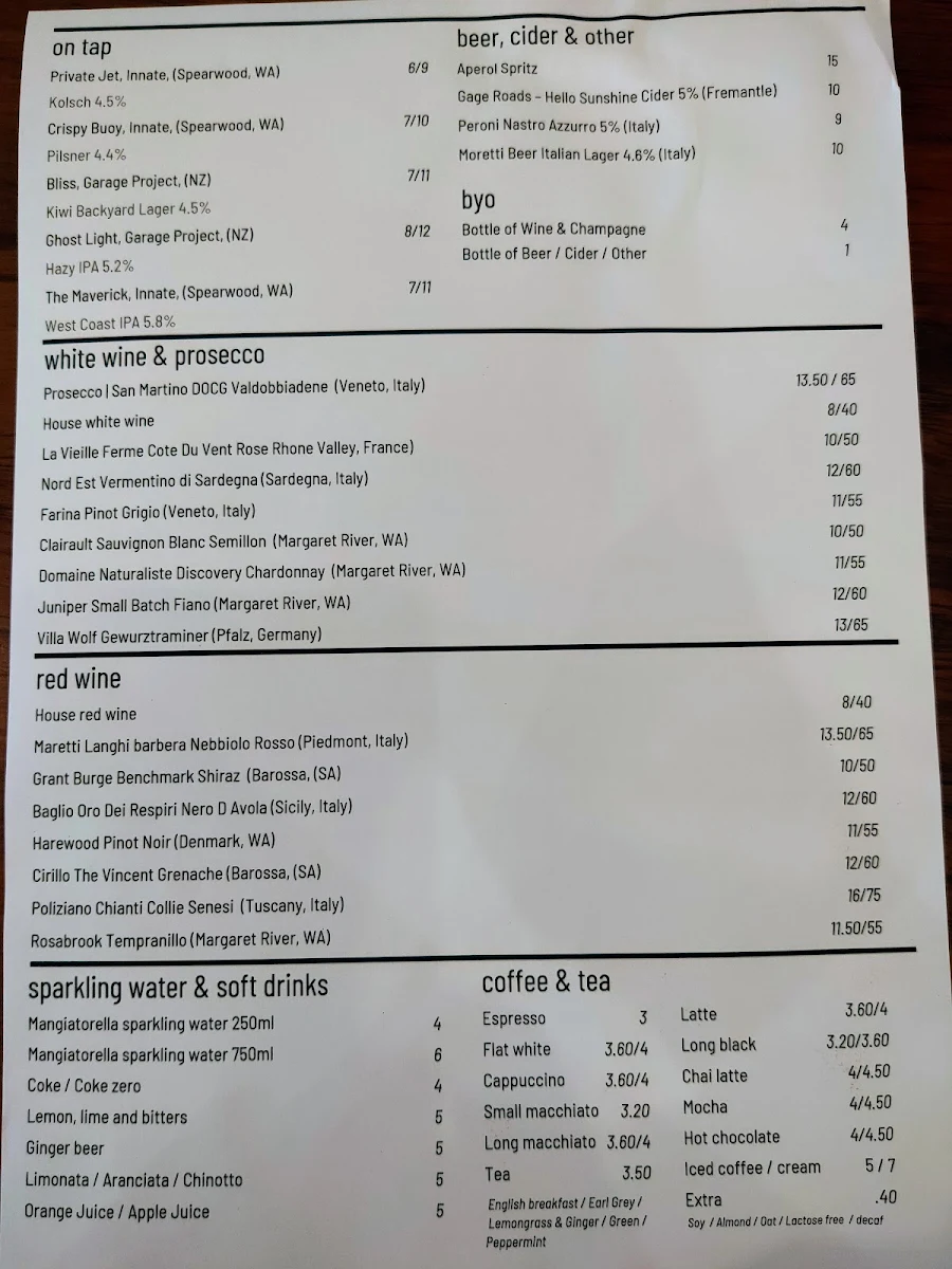 Menu, Delisio