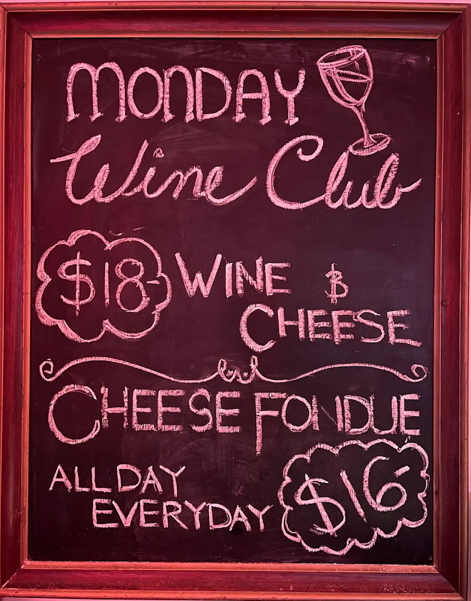 Menu, Nay Nays Wine Bar