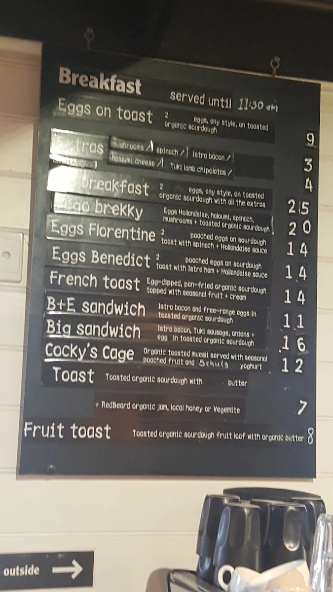 Menu, RedBeard Historic Bakery