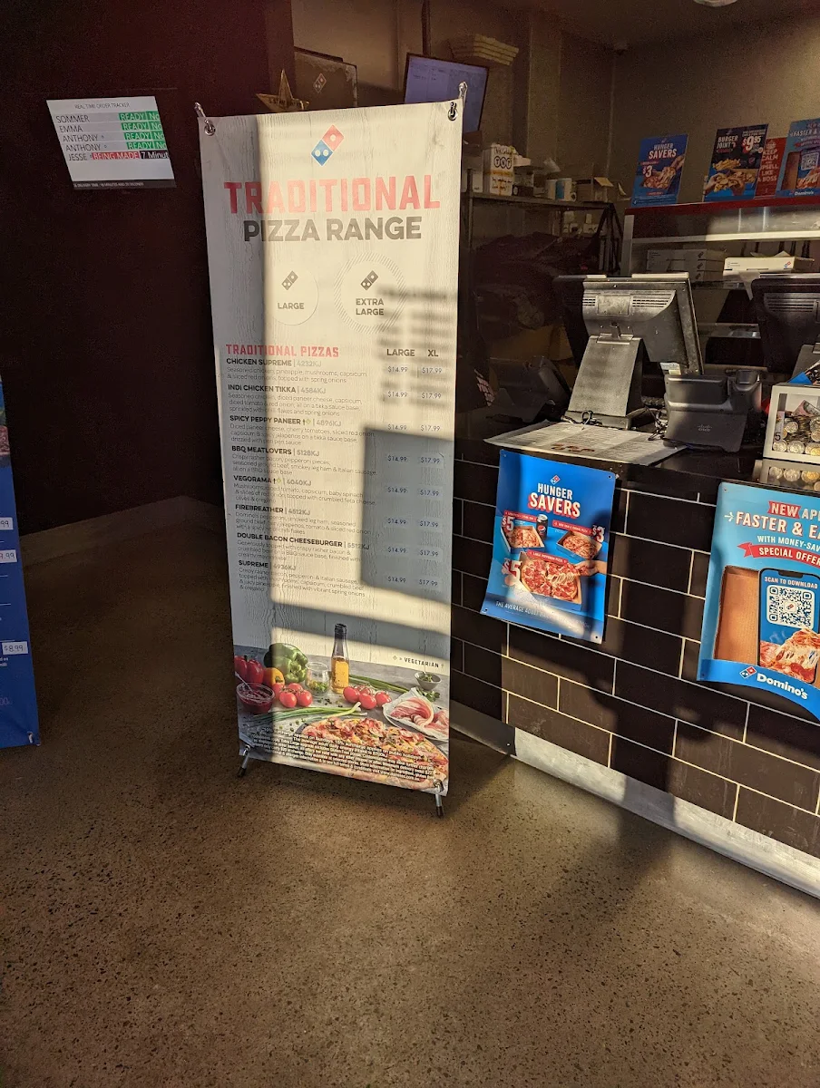 Menu, Domino's Pizza Kalamunda