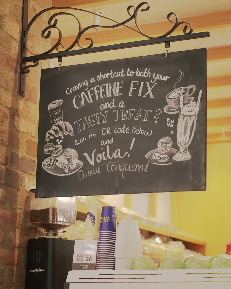 Menu, Baker & Barista
