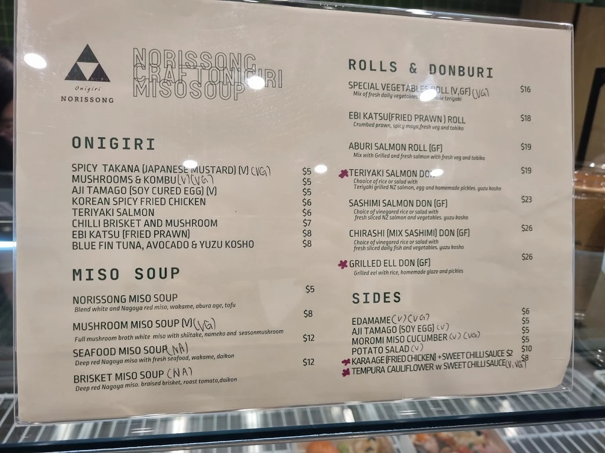 Menu, Onigiri Norissong