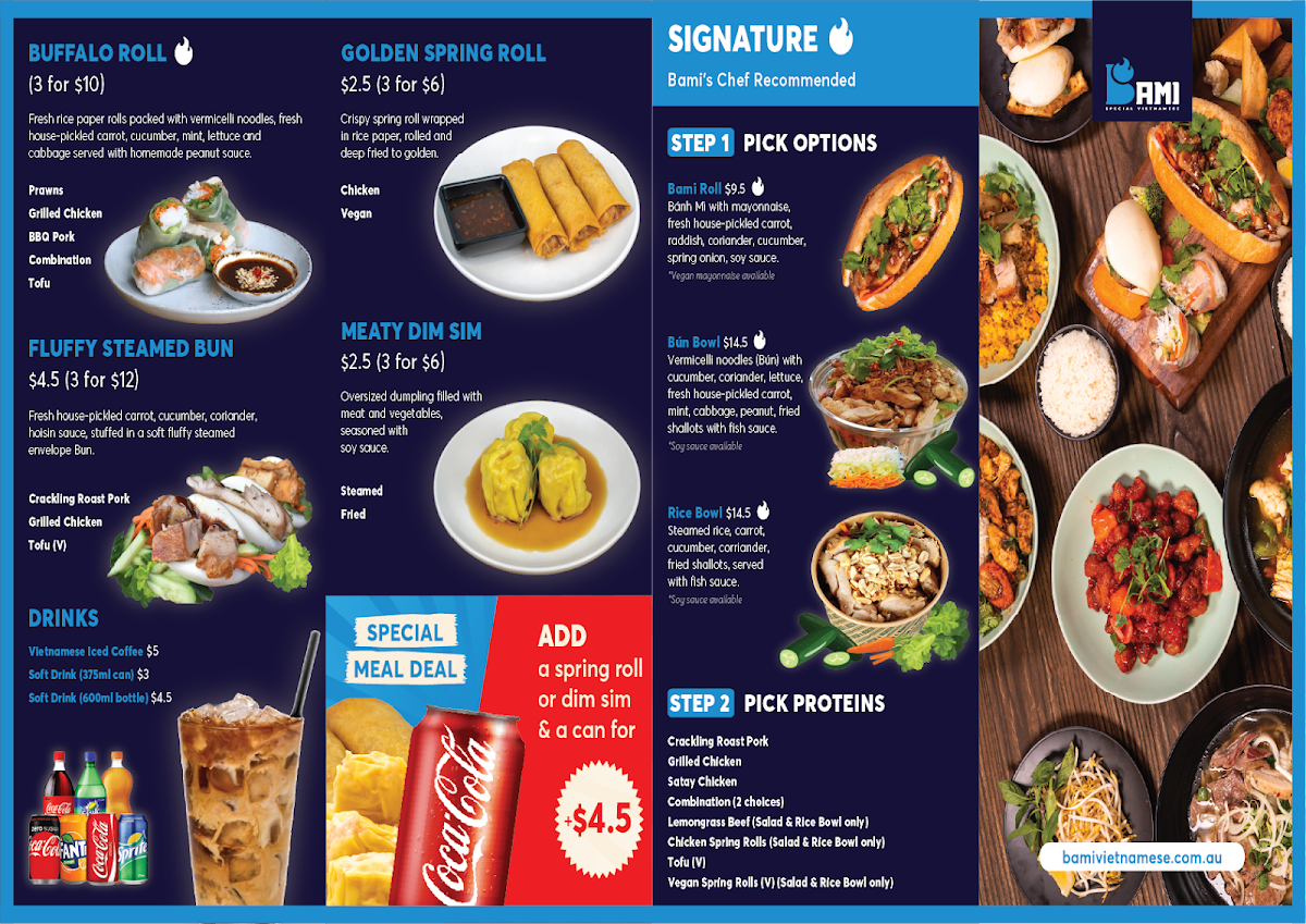 Menu, Bami Southgate