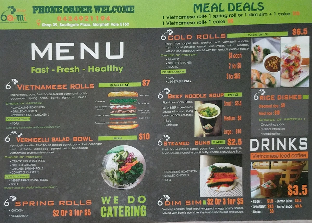 Menu, Bami Southgate