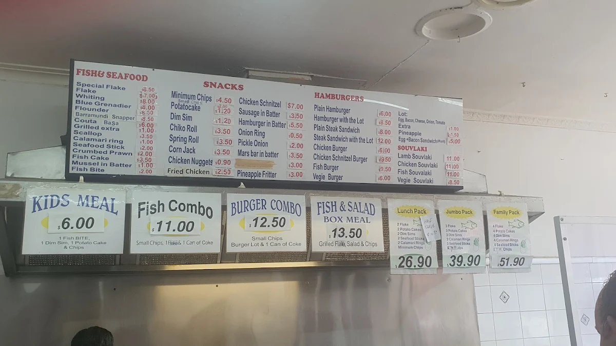 Menu, Lynch Road Fish and Chips