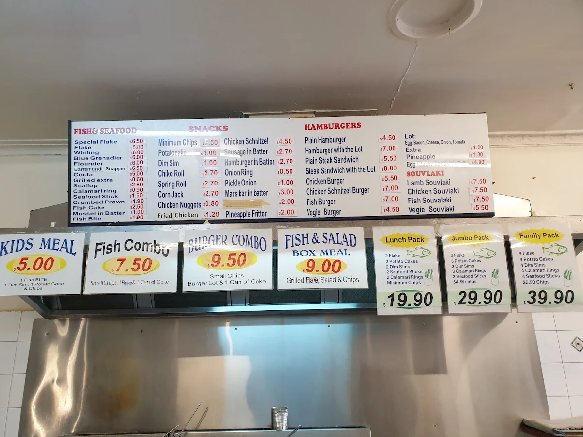 Menu, Lynch Road Fish and Chips