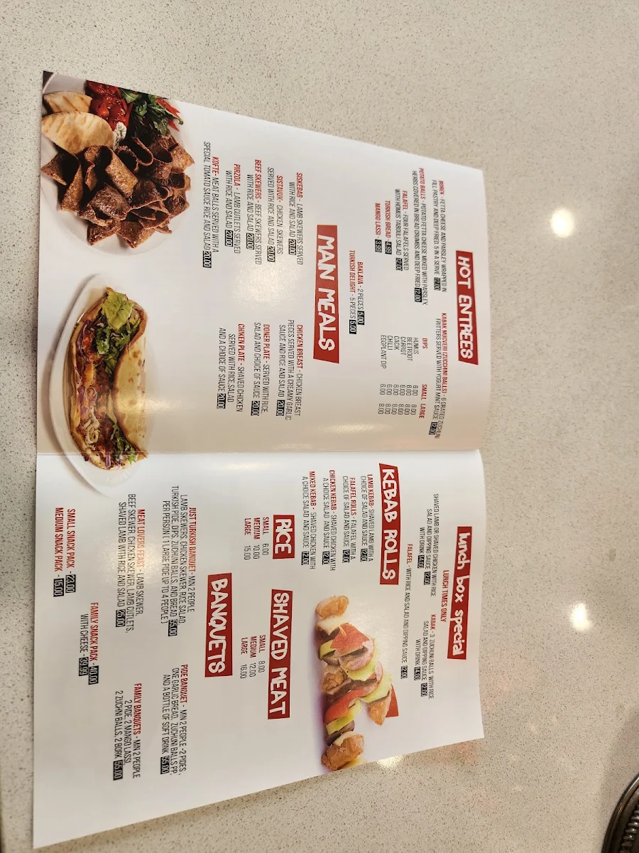Menu, Just Turkish