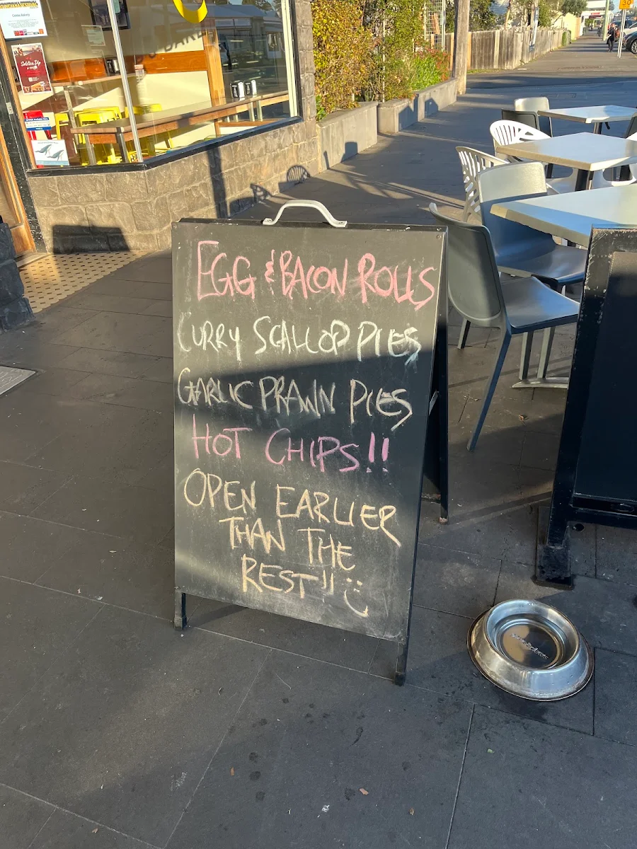 Menu, Cobb's Bakery