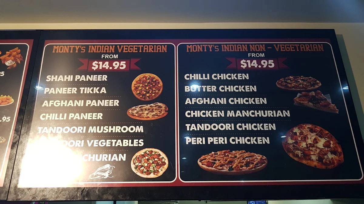 Menu, Monty’s Pizza Kings Langley