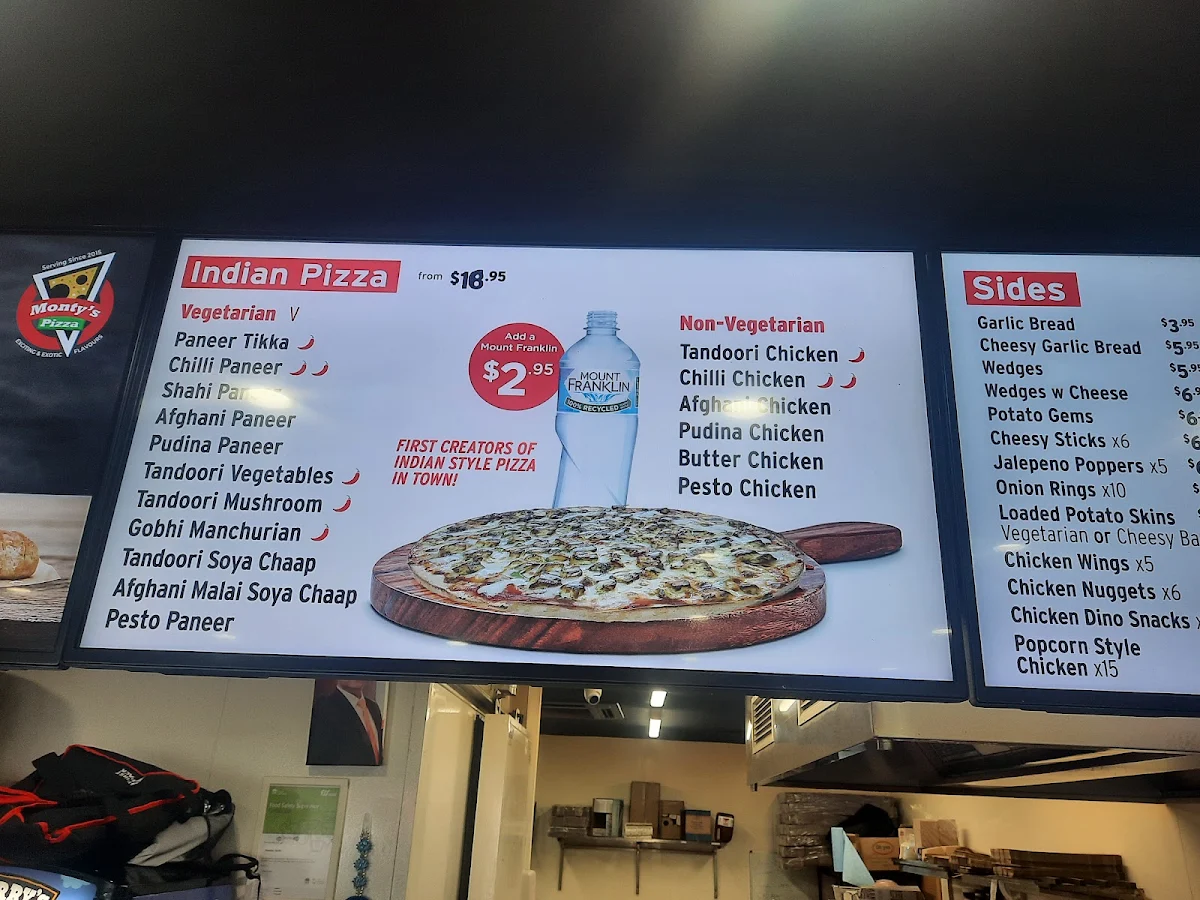 Menu, Monty’s Pizza Kings Langley